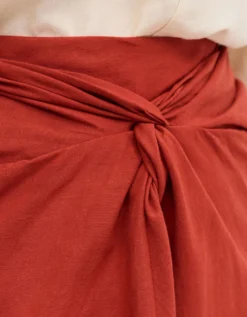 Callie Thorpe x Monsoon Linen Blend Sarong Skirt Orange