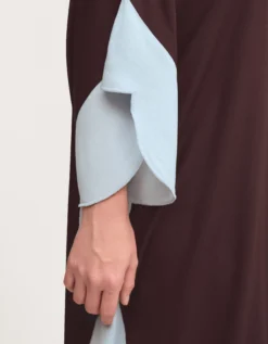 Callie Thorpe x Monsoon One-Shoulder Scallop Kaftan Dress & Scarf Brown