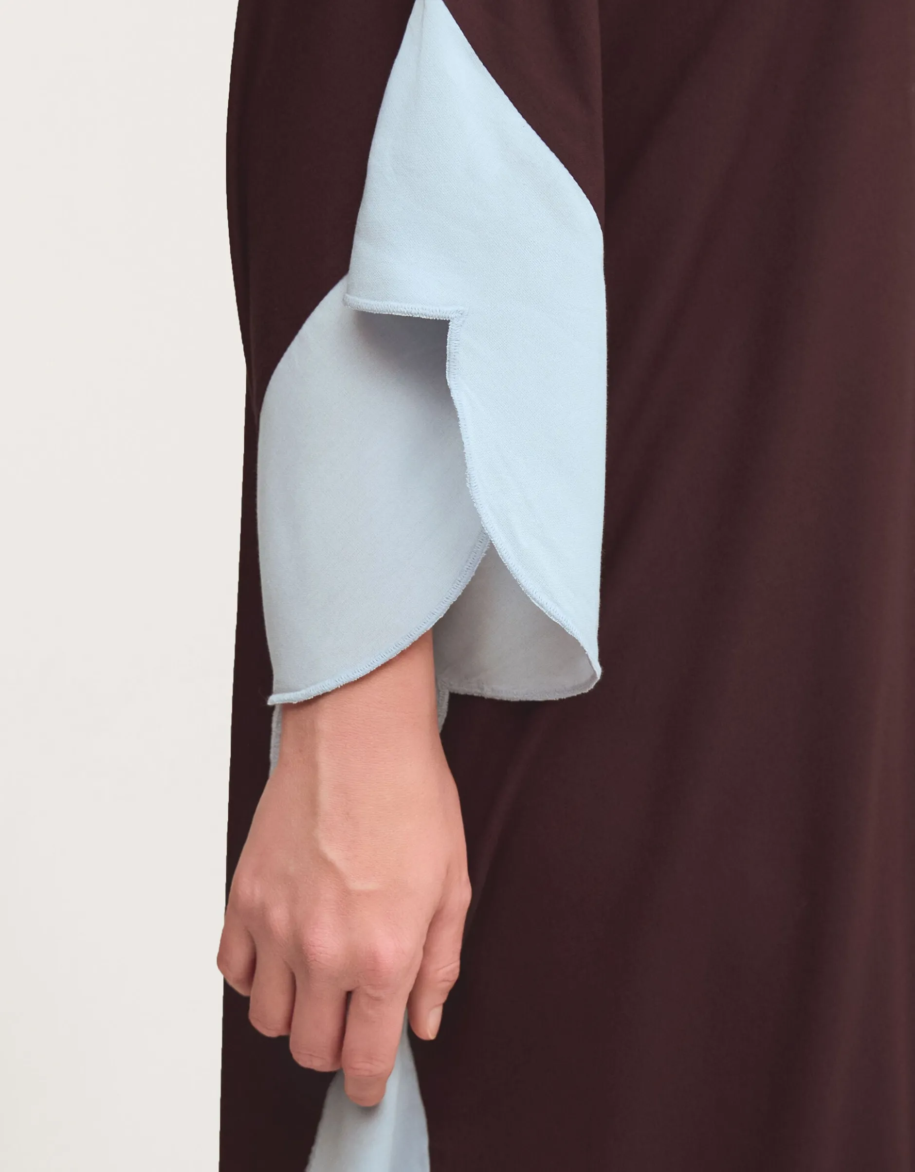 Callie Thorpe x Monsoon One-Shoulder Scallop Kaftan Dress & Scarf Brown