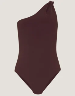 Callie Thorpe x Monsoon One-Shoulder Shaping Swimsuit Brown