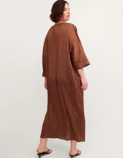 Callie Thorpe x Monsoon Twist Textured Kaftan Dress Bronze