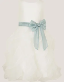 Cancan Sleeveless Bow Ruffle Dress Ivory