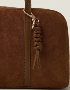 Cate Suede Bowler Bag