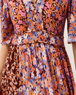 Ceri Floral Print Jersey Midi Dress Multi