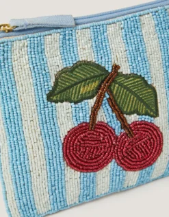 Cherry Beaded Pouch