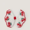 Cherry Embroidered Bow Hair Clip