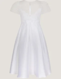 Chiffon Sleeve Floral Communion Dress White