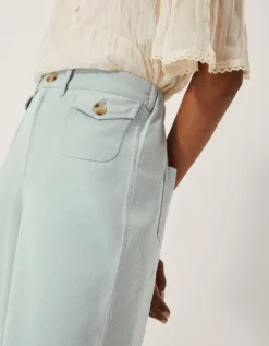 Ciara Cropped Wide Leg Jeans Blue