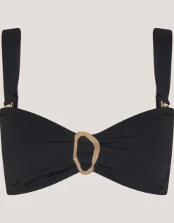 Cindy Molten Detail Bikini Top Black