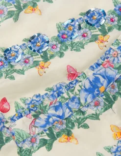 Clara Floral Print Top & Trouser Set Ivory
