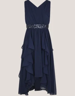 Clemmie Sequin Chiffon Prom Dress Blue