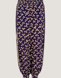 Clover Print Balloon Trousers Blue