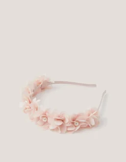 Corsage Floral Pearl Headband Pink