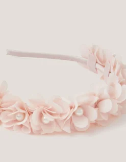 Corsage Floral Pearl Headband Pink