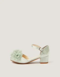 Corsage Satin Heels Green