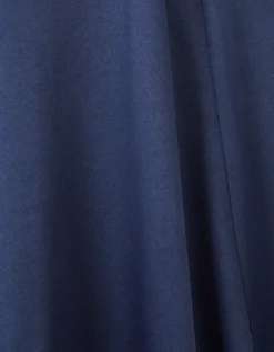 Cowl Neck Satin Prom Dress Blue