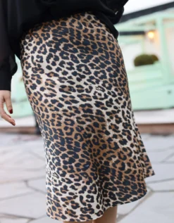 Crās Tail Leopard Print Midi Skirt Leopard