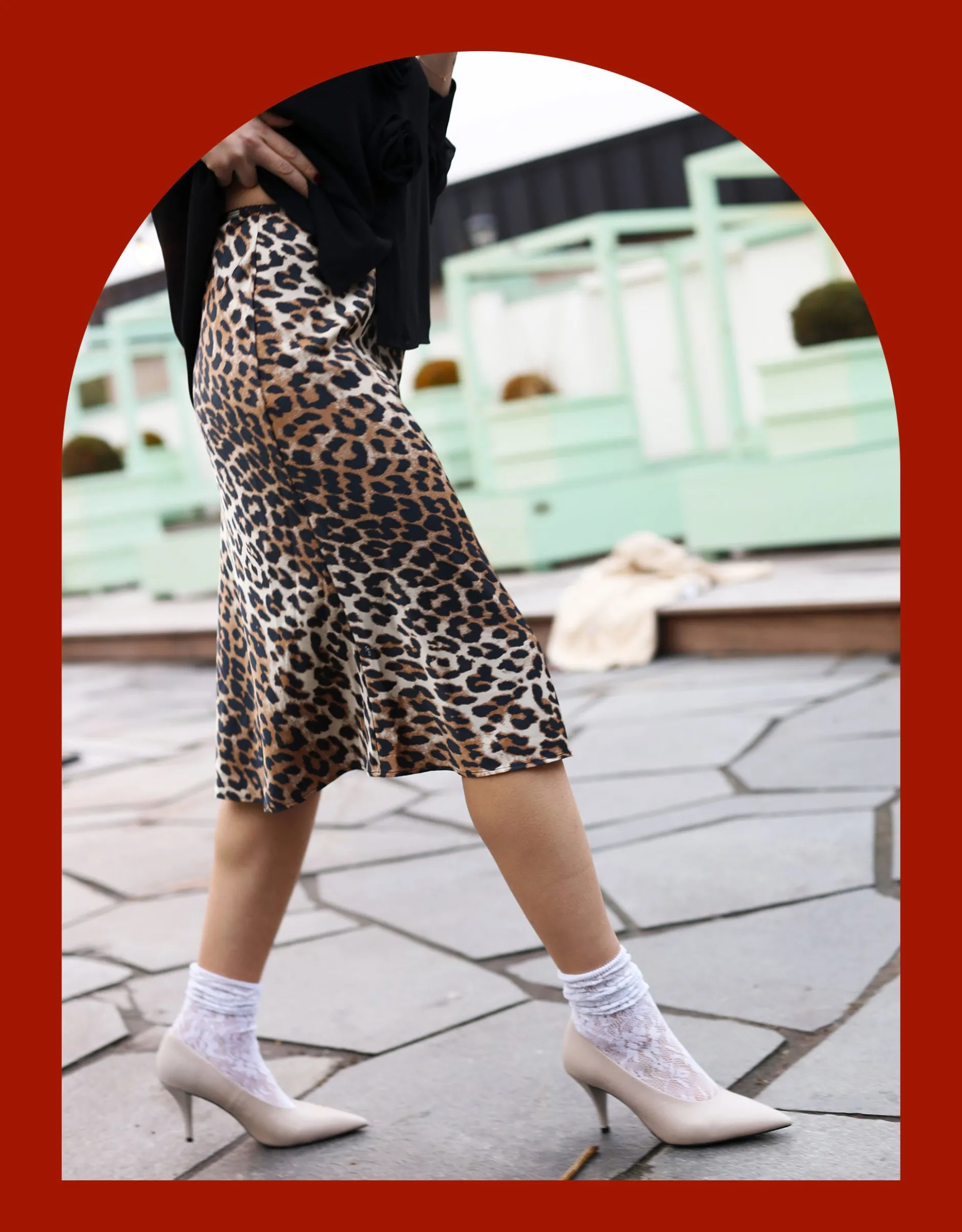 Crās Tail Leopard Print Midi Skirt Leopard