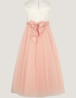Cynthia Corded Lace Party Dress Pink