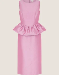 Dahlia Peplum Midi Dress Purple