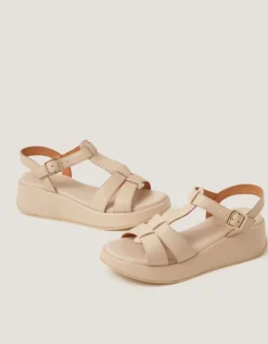 Della Strappy Wedge Sandals Ivory
