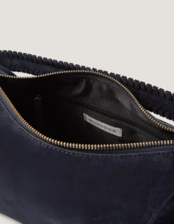 Della Suede Handbag Blue