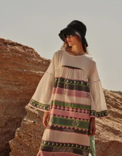 Devotion Twins Vela Geometric Stripe Maxi Dress Multi