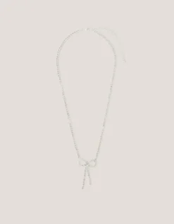 Diamanté Bow Necklace