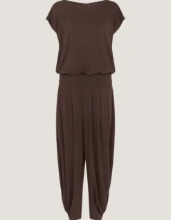 Dilly Short Sleeve Jersey Jumpsuit Brown
