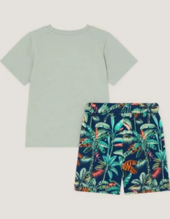 Dinosaur Print T-Shirt & Shorts Set Green