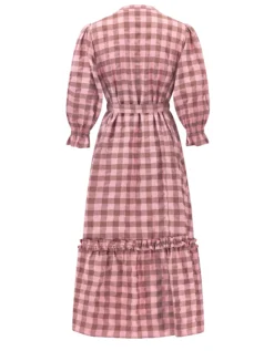 East Alyessia Woven Gingham Midi Dress Multi