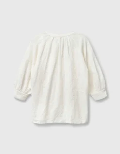 East Ateta Tonal Embroidered Blouse Ivory