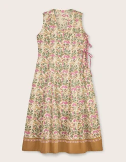 East Aurelie Hand-Woodblock Botanical Print Dress Multi
