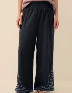 East Carita Hand-Embroidered Trousers Blue