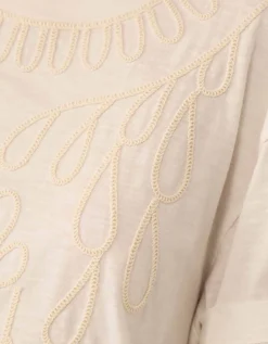 East Florence Floral Embroidered T-shirt Ivory