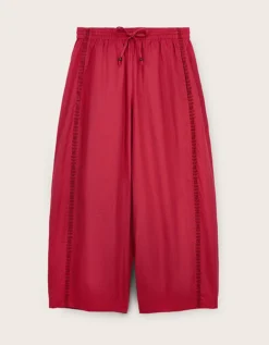 East Irina Cotton Embroidered Trousers Pink