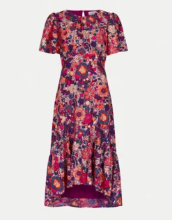 East Ishi Floral Embellished Midi Dress Multi