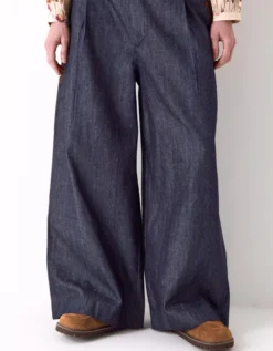 East Jayla Embroidered Denim Trousers Blue