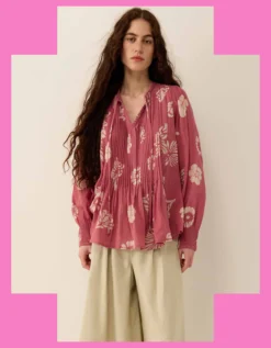 East Kris Hand Batik Blouse Pink