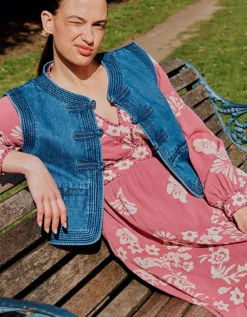 East Kris Hand-Batik Floral Maxi Dress Pink