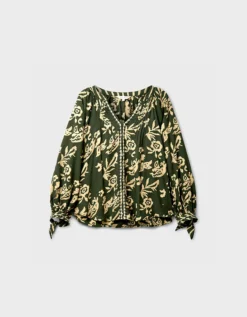 East Kris Hand Batik Top Green