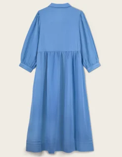 East Liza Linen Shirt Dress Blue