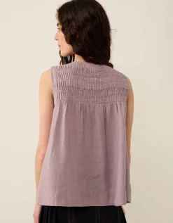 East Liza Sleeveless Linen Top Lilac Purple