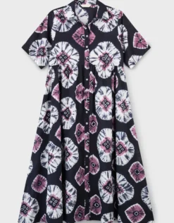 East Lucia Tie-Dye Shirt Dress Blue
