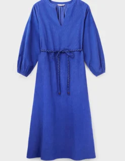 East Mahi Tie Corduroy Midi Dress Blue