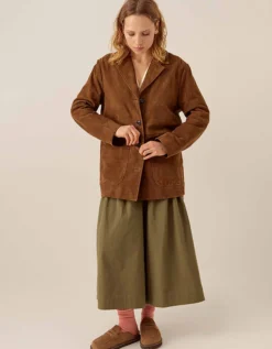 East Reggie Chestnut Brown Suede Jacket Brown