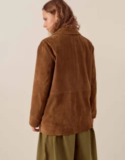 East Reggie Chestnut Brown Suede Jacket Brown