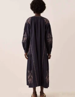East Reni Broderie Dress Blue
