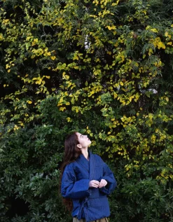 East Reyna Denim Padded Jacket Blue