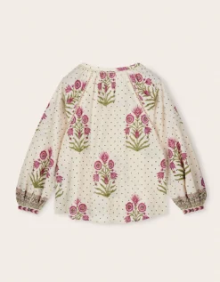 East Roza Woodblock Cotton Top Multi